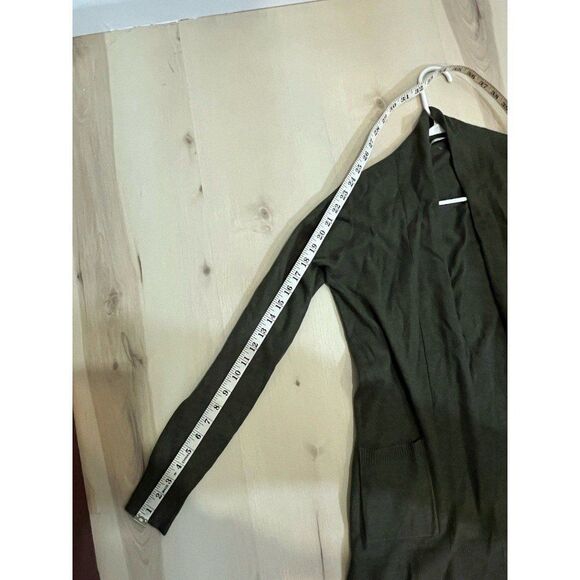 Stitch Fix Pink Clover Women Green Pockets Long Open Cardigan Comfy Fall Chic - Picture 7 of 8